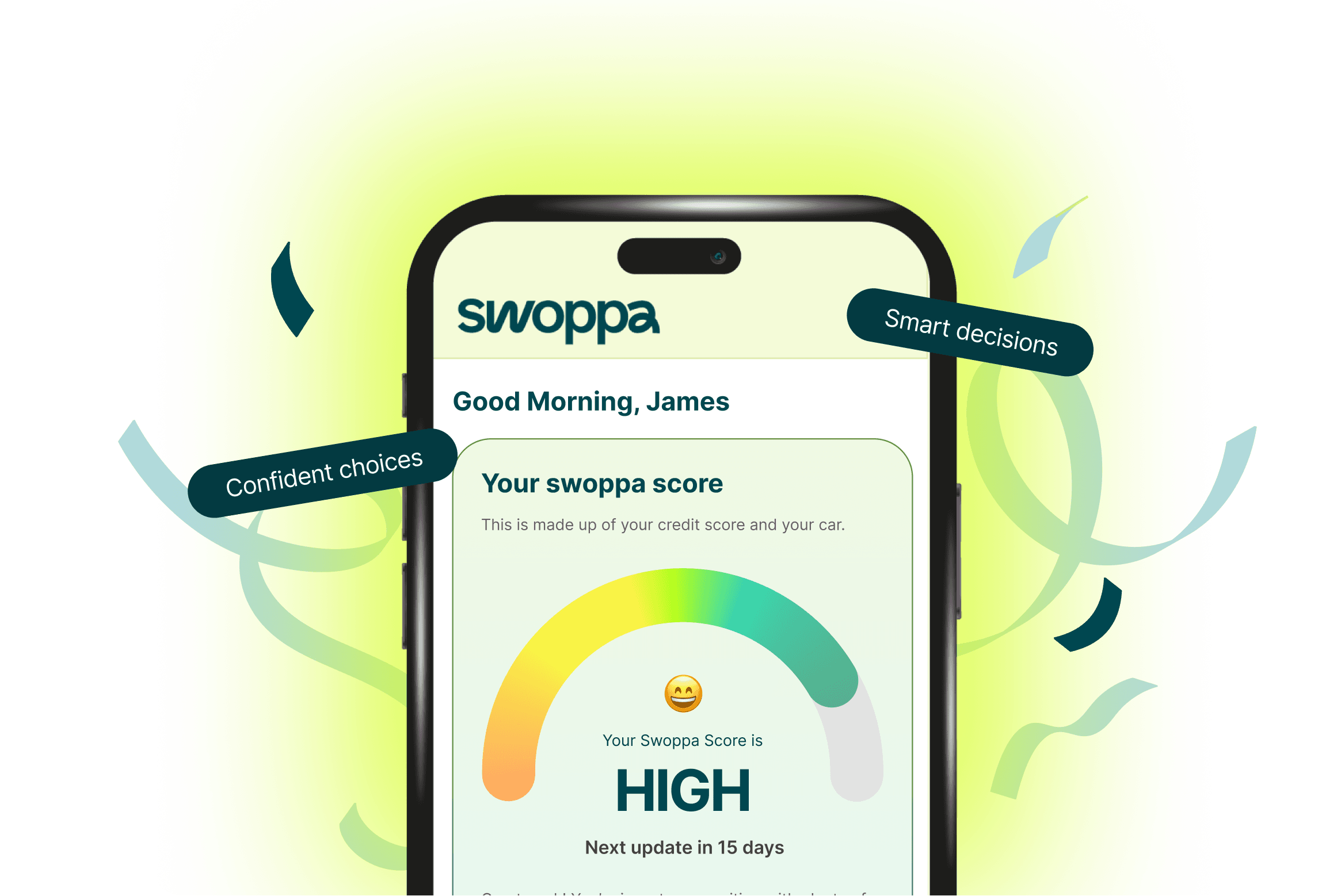 swoppa dashboard shown on an iphone